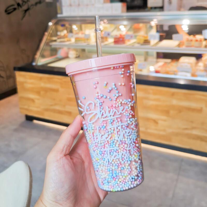 Shangqi Double-Layer Plastic Straw Cup