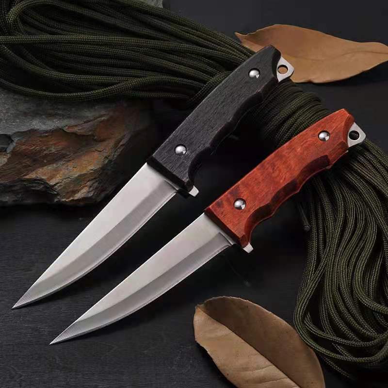 Stainless Steel Knife Wood Handle Outdoor Camping Knives Kitchen Chef Knives Paring Fruit Cooking Cutter