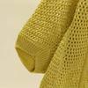 Pull à manches creuses en tricot fin et ample pour femme
