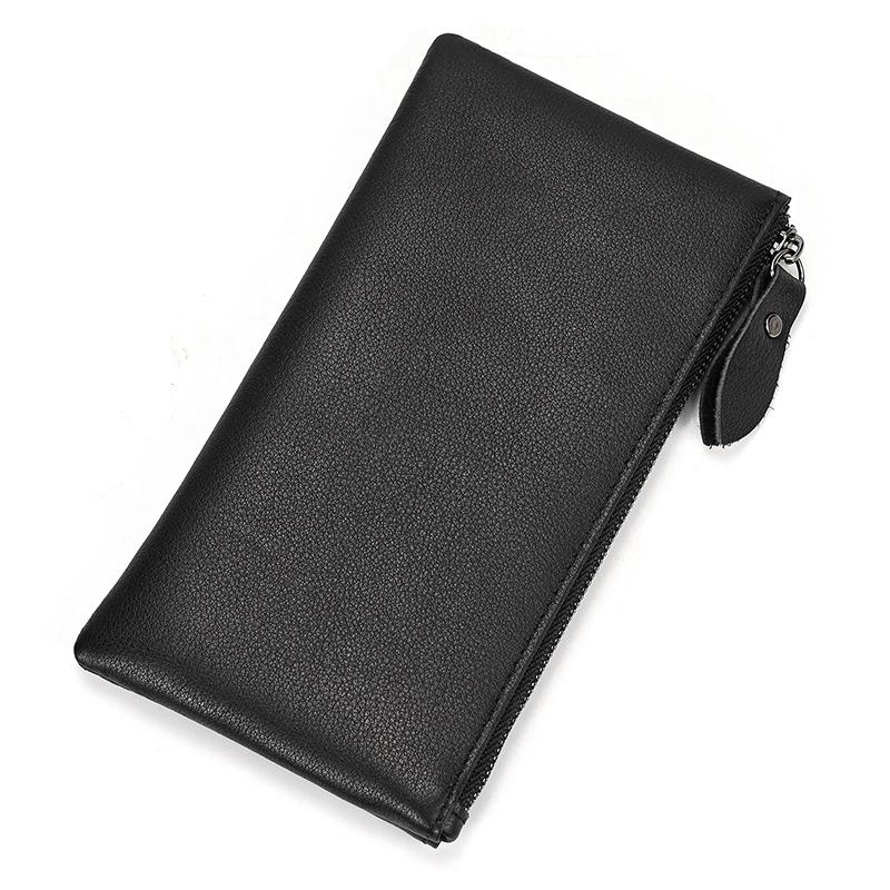 

Men Women s Leather purse cellphone pouch iphone bag single zipper long purse slim wallet for coins man woman for card cash
