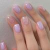 Lavender French Tip Fake Nail Long Waterproof Plastic Nail Art For Parties And Everyday Use