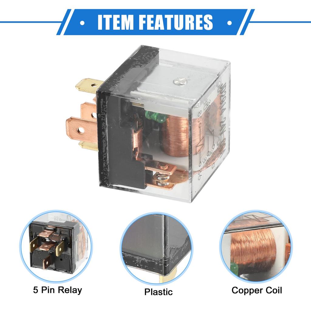 A ABSOPRO Waterproof Relay DC 5 Pin Relay Charging Case Universal Car Durable Plastic Transparent 5pcs 24V