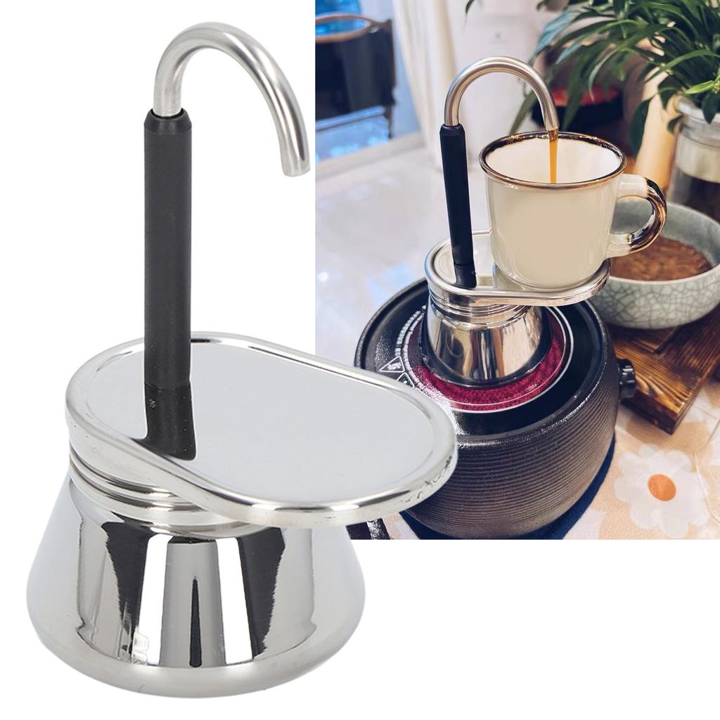 Single Spout Stovetop Moka Pot Stainless Steel Italian Coffee Maker Lightweight Practical Coffee Equipment for Home Travel