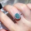 Paraiba Grüner Moissanit Damenring - S925 Silber, Europäischer & Amerikanischer Modeschmuck, Buntes Design