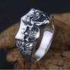 Double-Sided Good & Evil Clown Ring: Thai Silver Gothic Style, Handmade, Openable, Men's Retro Jewelry
