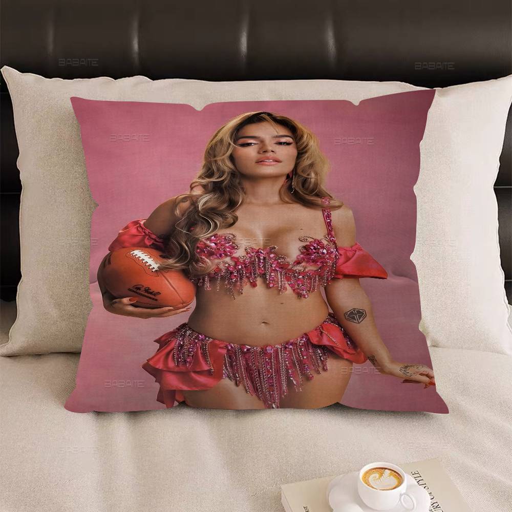 Popular Music Singer KKarol G Cushion Cover Decorative Pillow Sofa Home Decor Case Pillow Cases