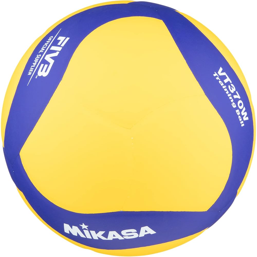 MIKASA VT370W Tréninkový medicinbal na volejbal 370g Žlutý/Modrý pro obecné použití, pro univerzity a střední školy