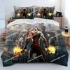 3D God of War Game Gamers Kratos Bedding Set Print With Pillowcase Bed Duvet Cover Soft Single Double Queen Super King Size