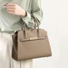 Soft Genuine Cowhide Handbag For Women Large Capacity Multi Pocket Shoulder Bag Light Luxury Portable Office Travel Pursed