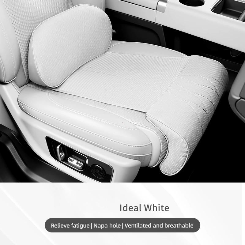 Nappa Leather Leg Support Extension Seat Cover Memory Foam Extender Cushion With Backrest Car Interior Accessories Universal Car