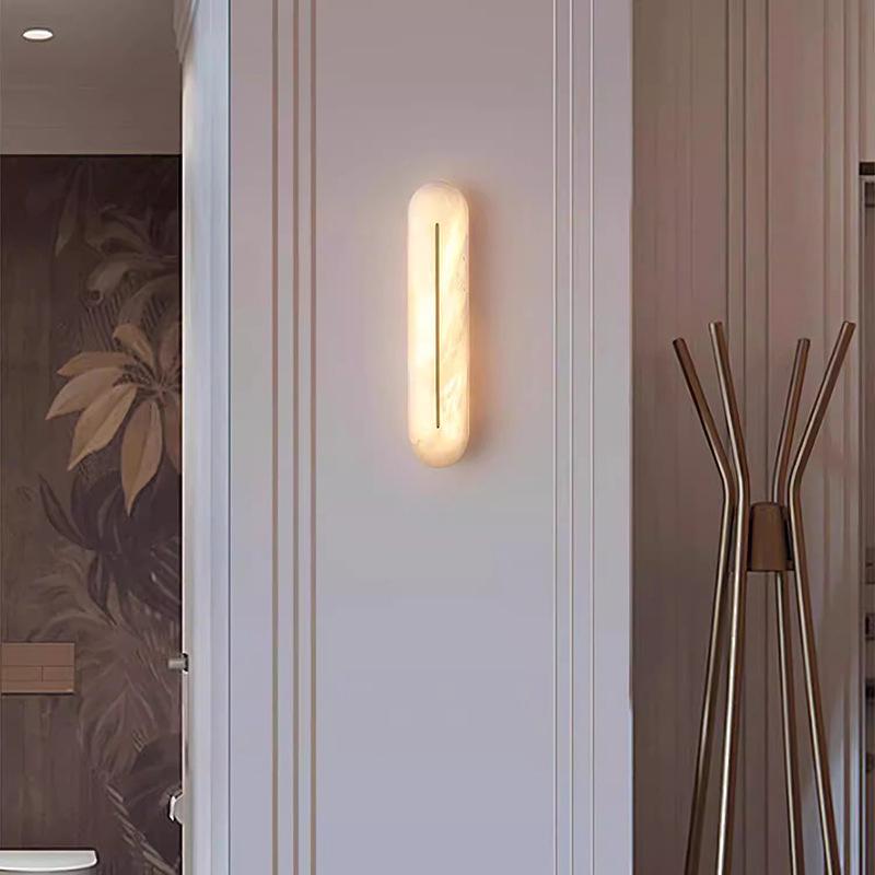 Modern Alabaster Wall Light - Minimalist French Design for Living Rooms, Bedrooms & Hallways