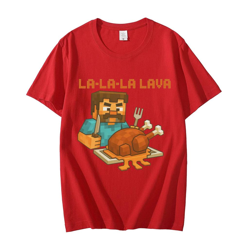 La-La-La Lava Chicken Jockey Funny Meme T-shirt Men Women Clothing Y2k Fashion Cartoon T Shirts Summer Casual Cotton T-shirts