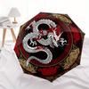 Chinese Dragon Yin Yang Symbol Circular Art PrintUmbrella with Cute Design, Portable 3-Fold Compact Umbrella for Men & Women, Valentine's Day Mother's