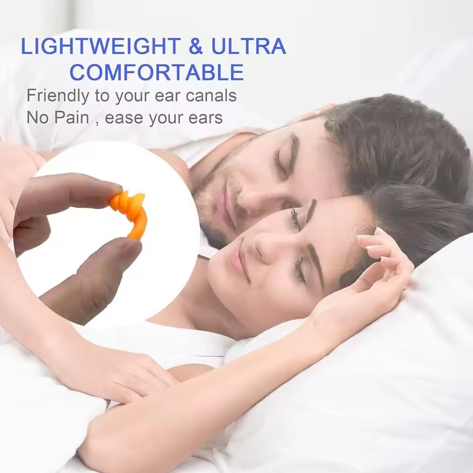 1-10 Pairs Noise Cancelling Silicone Earplugs Reusable Earplug with Rope Waterproof Swimming Rubber Ear Plugs Come with Box