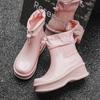 Women's Waterproof Thick-Soled Drawstring Rain Boots - Short, Height-Boosting Rubber Shoes for Outdoor and Kitchen Use