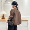 Women S Plus Size Long Sleeve Round Neck Zipper Cotton Padded Coat