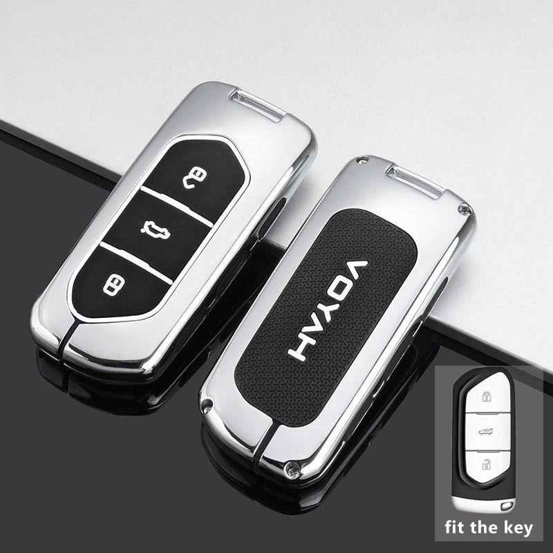 

For Voyah Free Dreamer Zinc Alloy Silicone Key Case Remote Keychain Bag Shell 360° Full Cover Car Accessories key case for Voyah