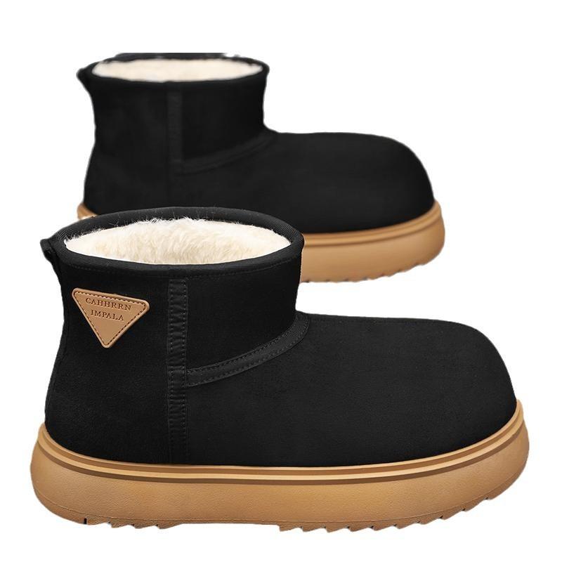 Autumn Winter Couple's Capibala Snow Boots Small Milk Bag Warm Thick-soled Large-toe Men's Shoes