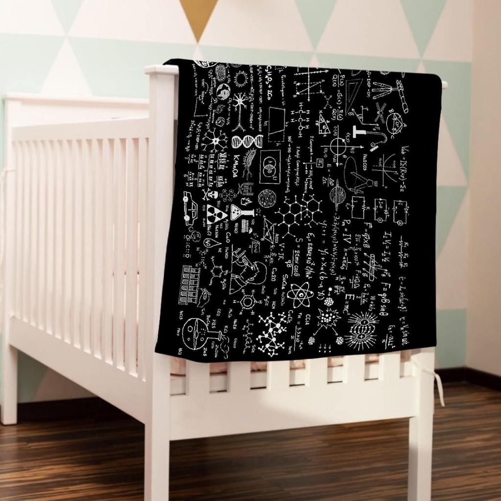 Science Formulas Chalkboard Math Physics Equation Blanket Flannel Throw Lightweight Super Soft Cozy Blankets for Couch Bed Sofa