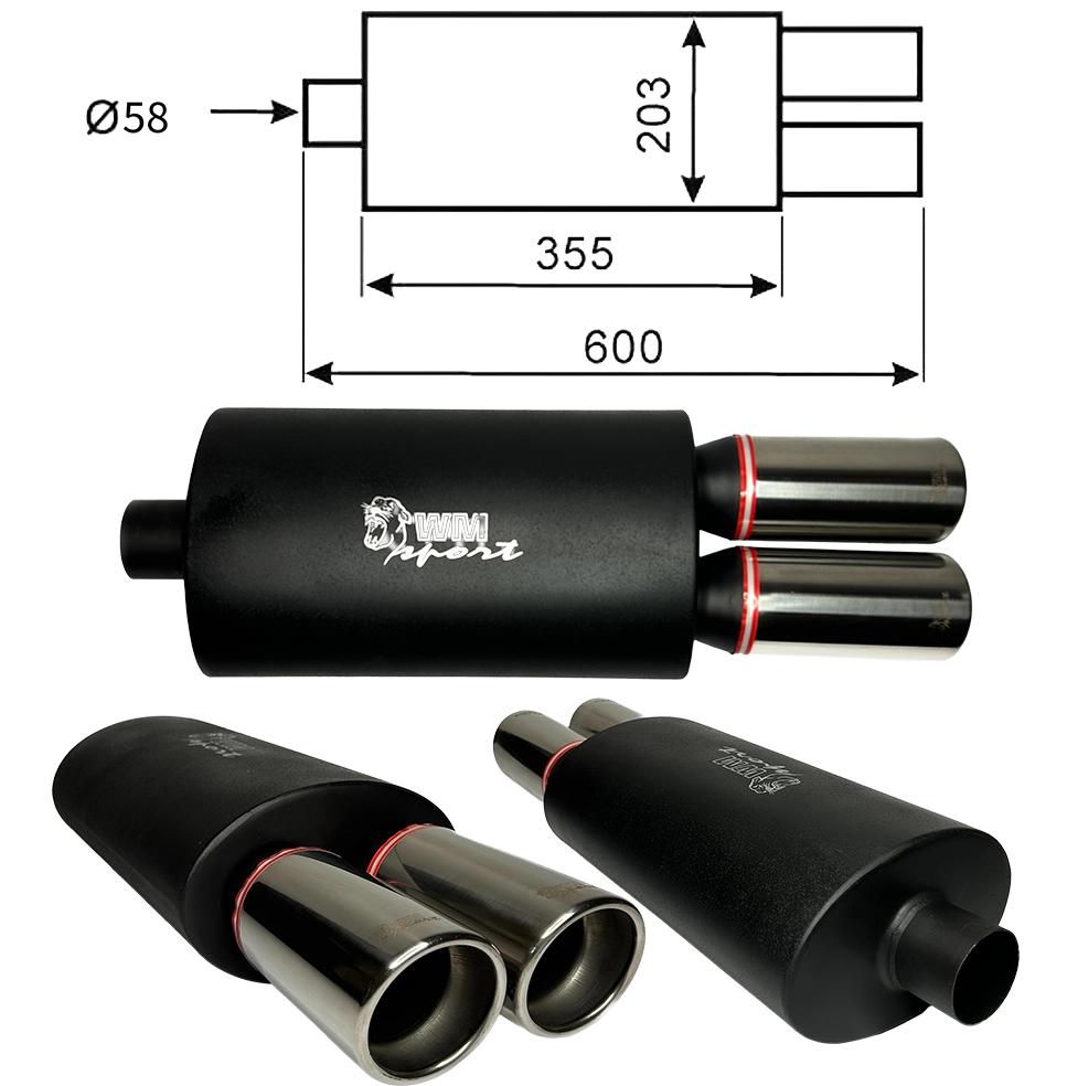 Evrensel Baslı Spor Son Susturucu Wm Sport 93847 2X80 Giriş 58