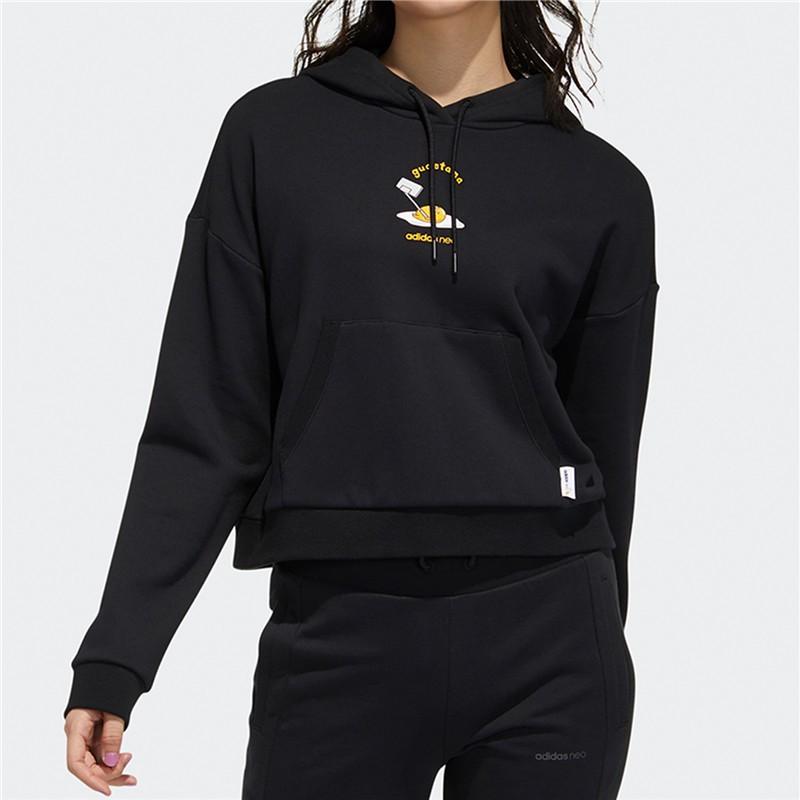 Adidas Neo X Gudetama Co-Branded Sports Hoodie Women Hoodie Black GU8164