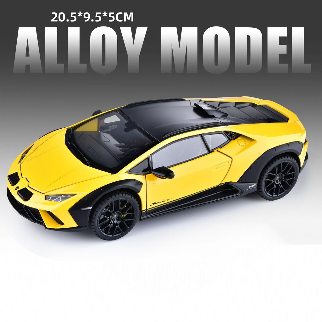 1:24 Scale HURACAN STERRATO URUS Car Model Toy Metal Diecast Sound Light Shock Absorption Models Hobby Presents for Children