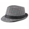 Autumn and Winter New Men's Woolen Jazz Hat British Plaid Top Hat Women's Casual Hat