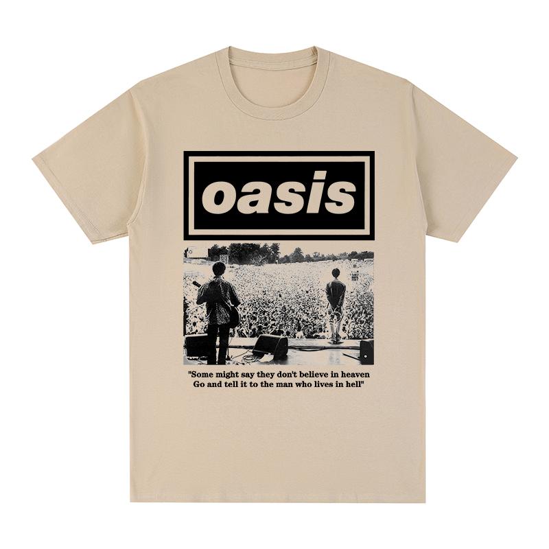 Oasi Rocková kapela Logo Vintage tričko Britská hudební alba Nápad na dárek Oblečení Bavlna Pánské tričko Nové Tričko Dámské topy