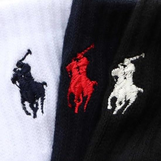 POLO RALPH LAUREN SocksSet 3Polo Womens Pile Sole One Point Short Socks Unisex Adult