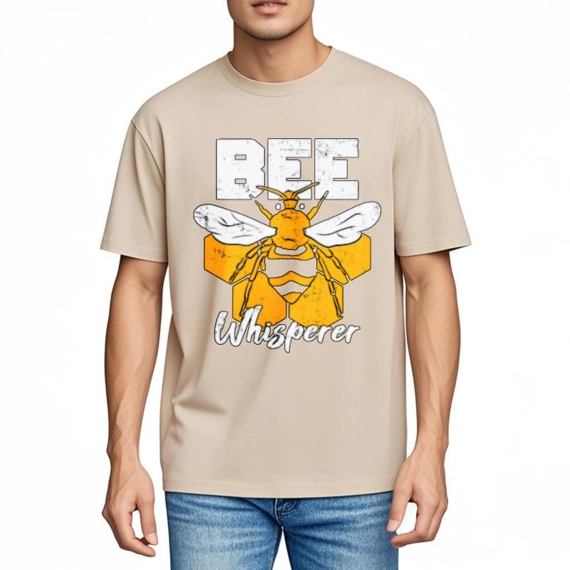 Cheap Tshirt Breathable Tee Travel Man Oneck t shirt Black Bee Whisperer With Honeycomb Background Fashionable For him Tshirt