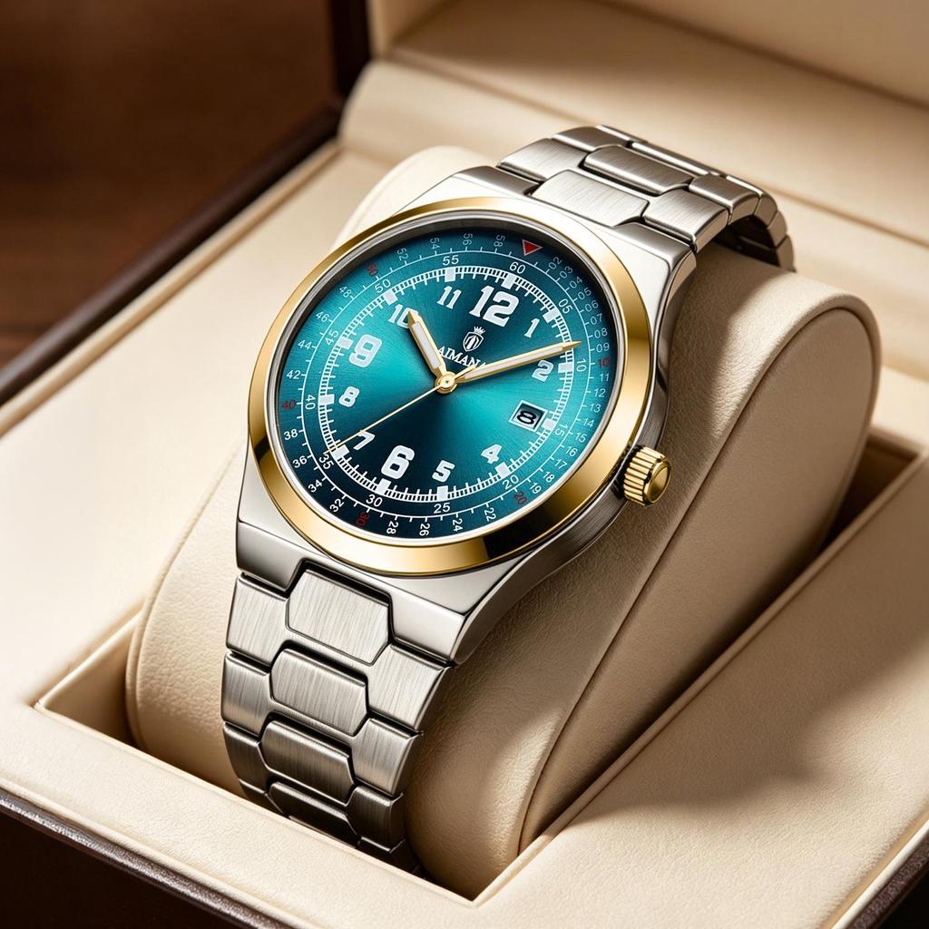 Vintage Aviation Pilot Watch for Men Waterproof Quartz Watch with Date Luminous Hands Steel Strap Dress Wrist Watch