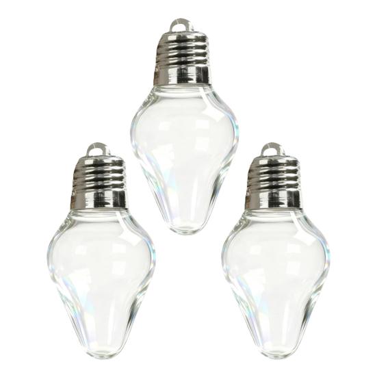 Christmas Bulb Gift Jar Clear Plastic Fillable Light Bulbs Shape Ornaments