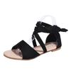 Sandali Piatto Moda con Laccio Incrociato Colore Unico Sexy Estate 2021