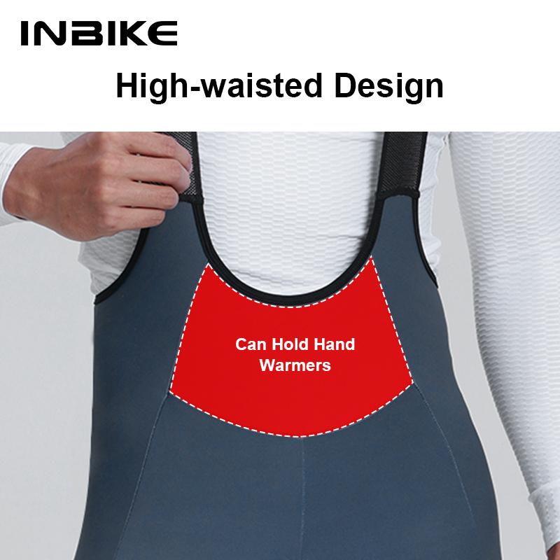 INBIKE Fleece Road Bike Bib Pants for Men Winter Thermal Cycling Bibs Windproof Biking Bicycle Pants MTB Cycling Clothing Man