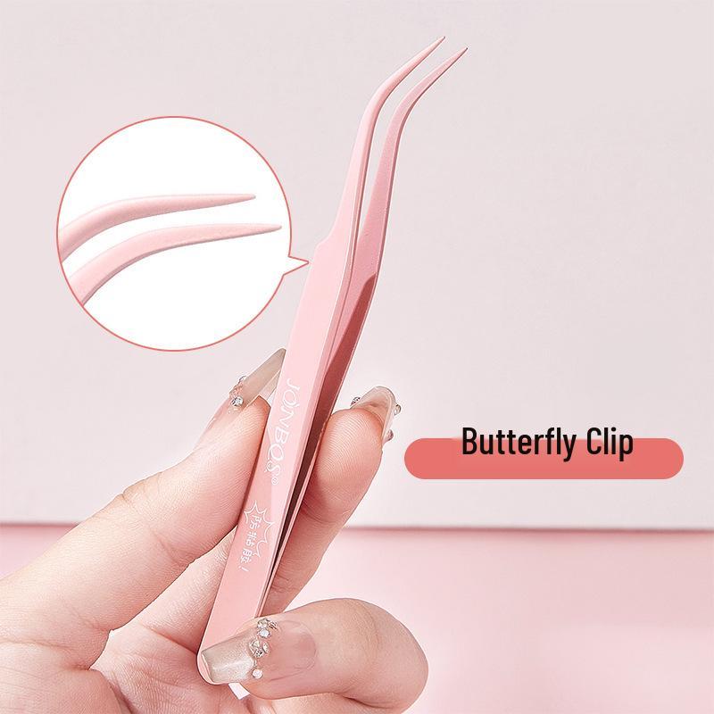 JONBOS Gold Feather Adhesive-Free Eyelash Tweezers - Beauty Makeup Tool