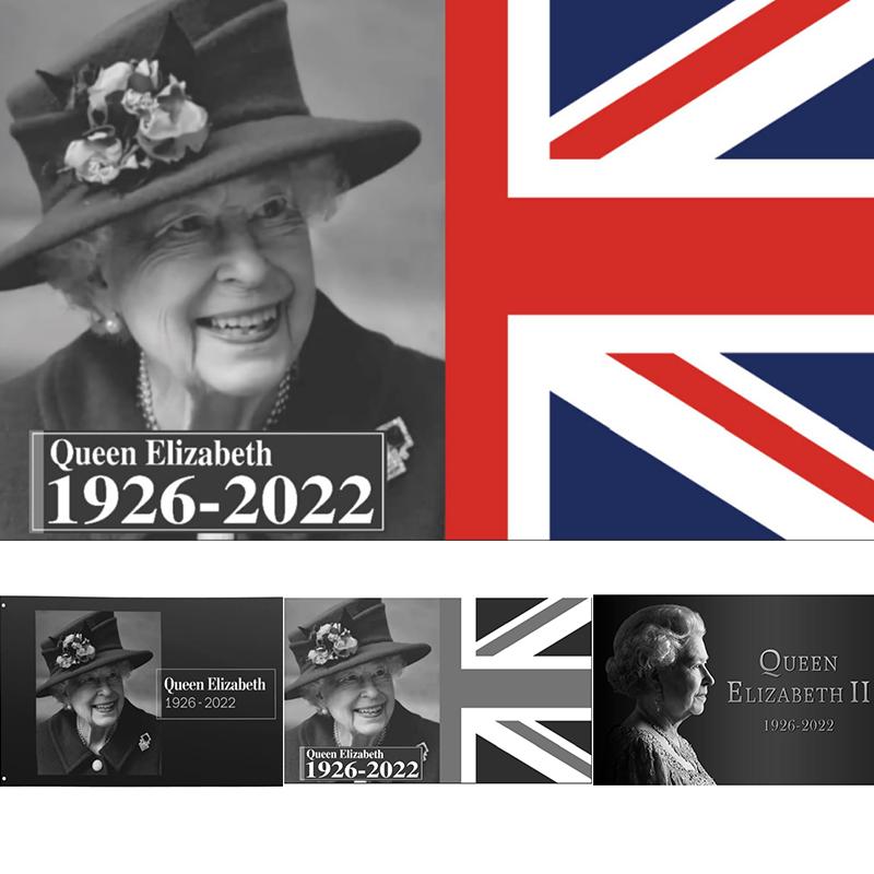 Queen Elizabeth Ii Garden Flag Banner Memorial Poster Union Jack Decor Bunting