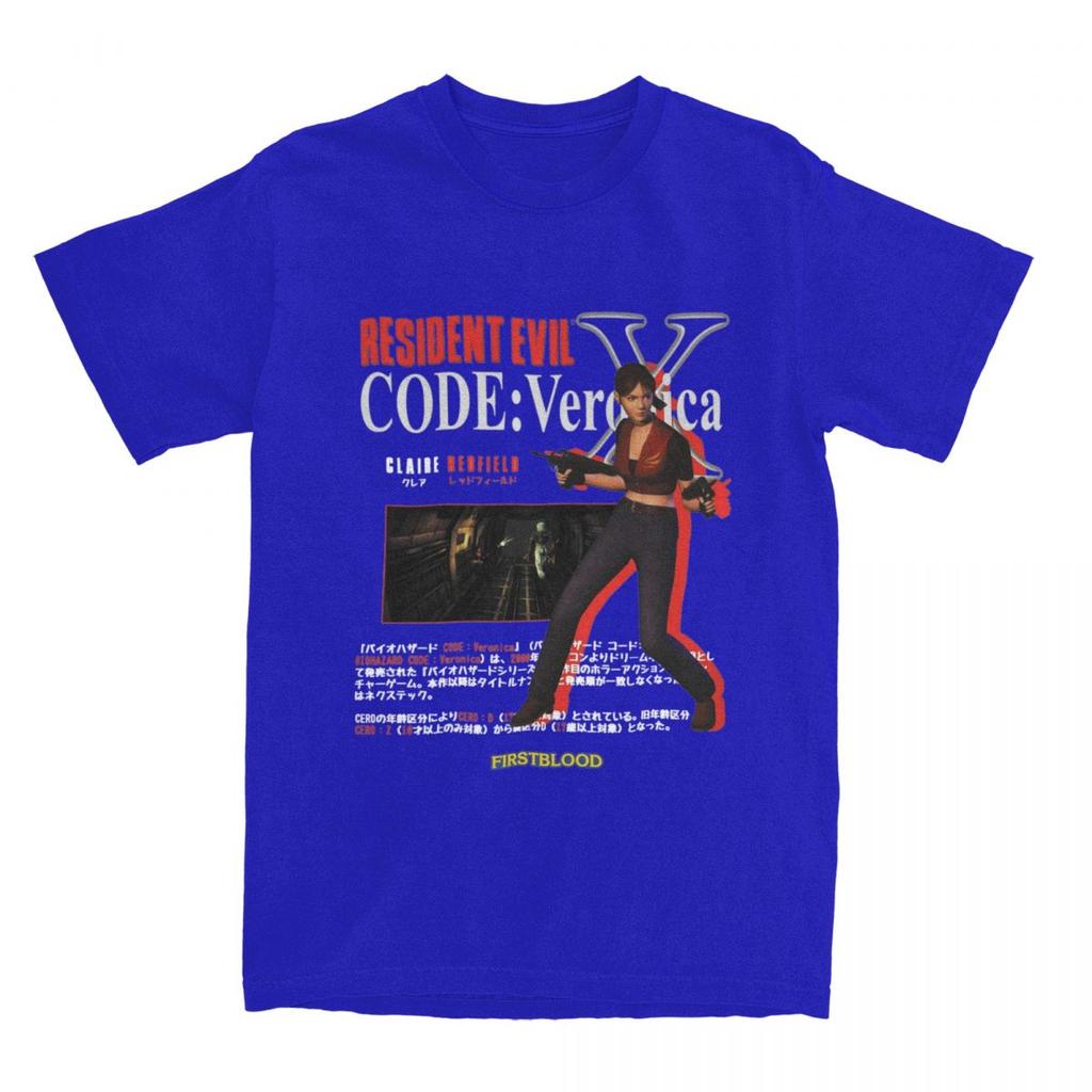 T-shirt Haikyuu Residented Eviled Code Veronica X T-shirt in Puro Cotone per Adulti Spiaggia Y2K Divertenti Personalizzate Manica Corta