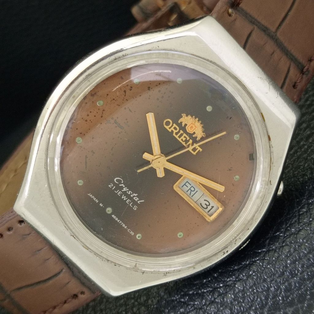 

Б/У ВИНТАЖНЫЕ АВТОМАТИЧЕСКИЕ ЧАСЫ ORIENT CRYSTAL ЯПОНИЯ МУЖСКИЕ ОРИГИНАЛЬНЫЙ ЦИФЕРБЛАТ a702252-5 R123-a702252