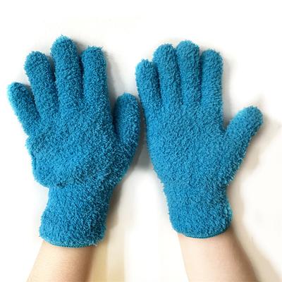 2024 Neue Reinigungshandschuhe Mikrofaser Korallenfleece Autopflegehandschuhe Solide Fünffinger Staubentfernung Hausarbeit Saugfähige Handschuhe