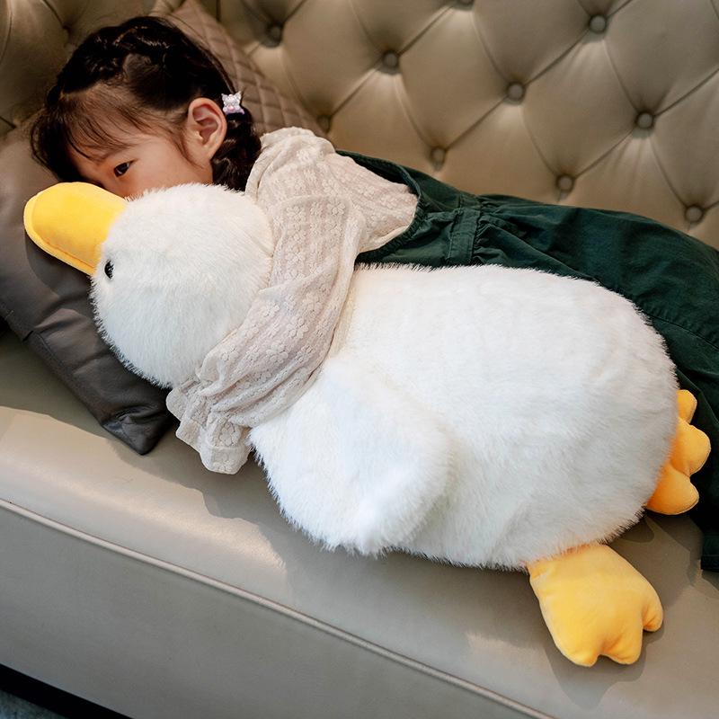 Adorable Yellow Duck Lumbar Pillow - Cute and Fluffy Cushion for Sofa, Office, or Bedside.