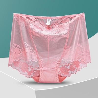 Mutandine in pizzo a vita alta da donna, pantaloni sexy con fiori cavi, lingerie femminile, slip traspiranti in rete, intimo