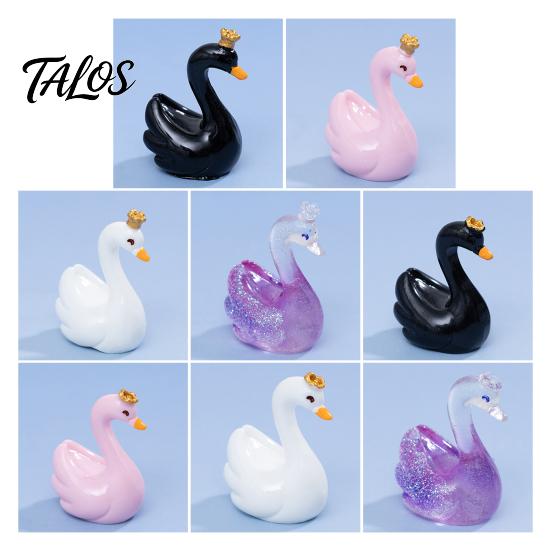 Car Console Ornament 24 Pcs Mini Swan Figurine Miniature Resin Animal Ornaments Potted Plant Decoration for Fairy Garden Moss Landscape DIY Terrarium