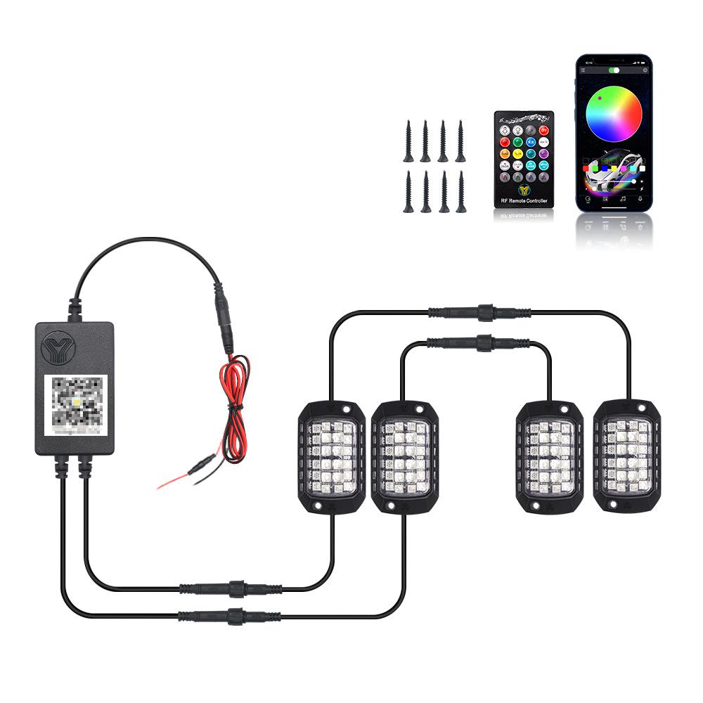 RGB LED Car Underbody Lights with 3D Lens and Music Rhythm APP Control for Off-Road Vehicles