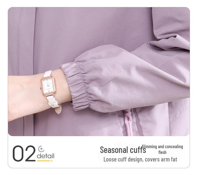 Spring 2026 Fashion Trench Coat for Middle-Aged and Elderly Women - Elegant Short Jacket for Mother's Day