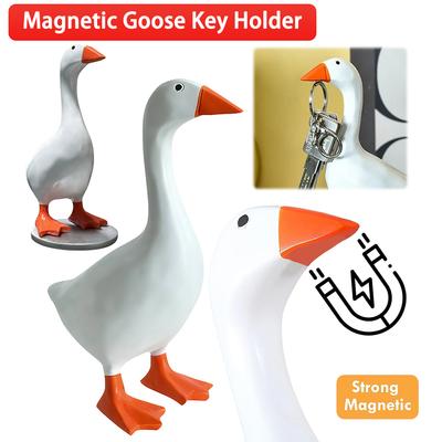 Cute Duck Statue Key Hanger Cute Goose Resin Statue Resin Goose Duck Statue Sculpture Housewarming Gifts for Women Men
