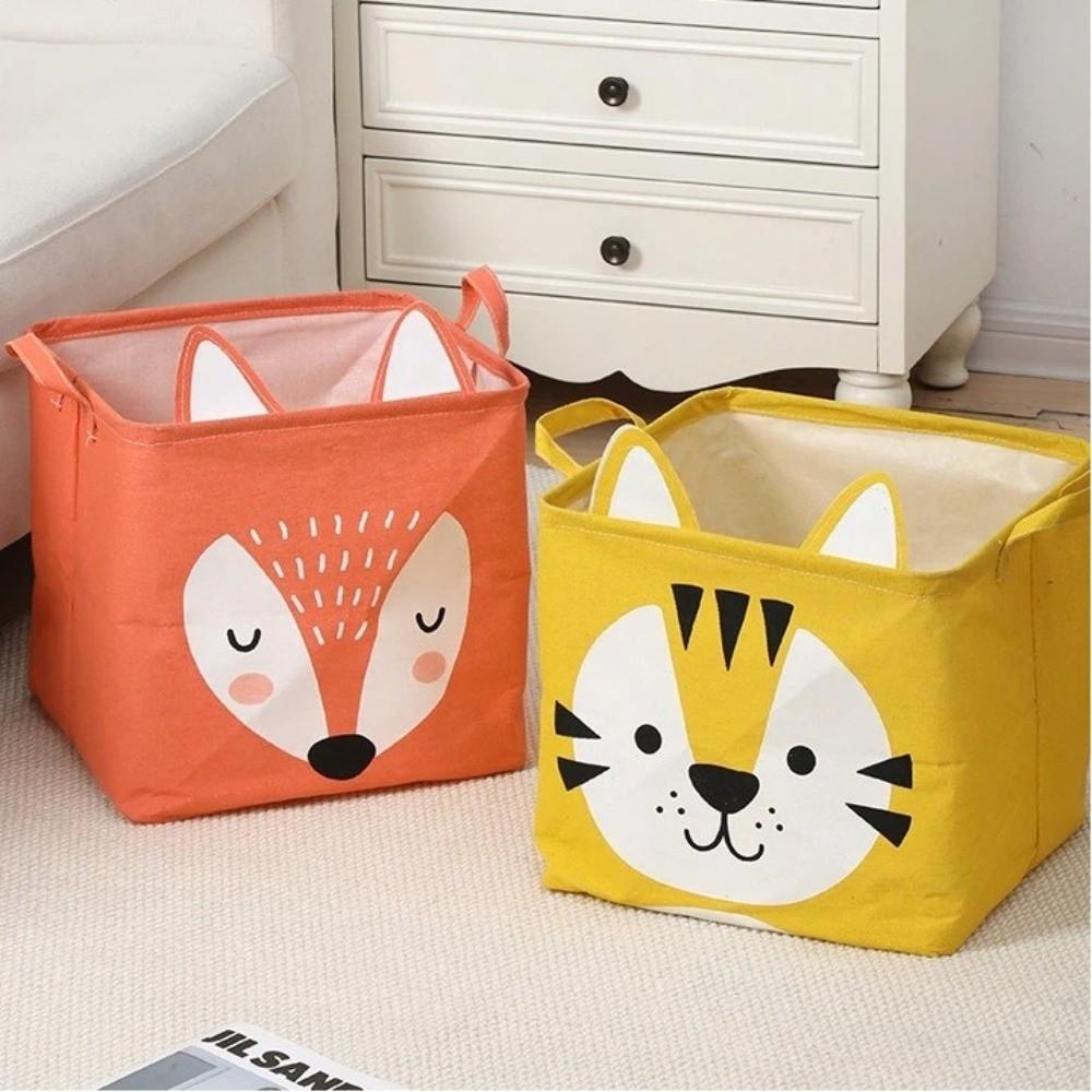 Cute Cloth Toy Storage Box Cartoon Dustproof Dirty Clothes Basket Large Capacity Multifunctional Folding Storage Basket Home