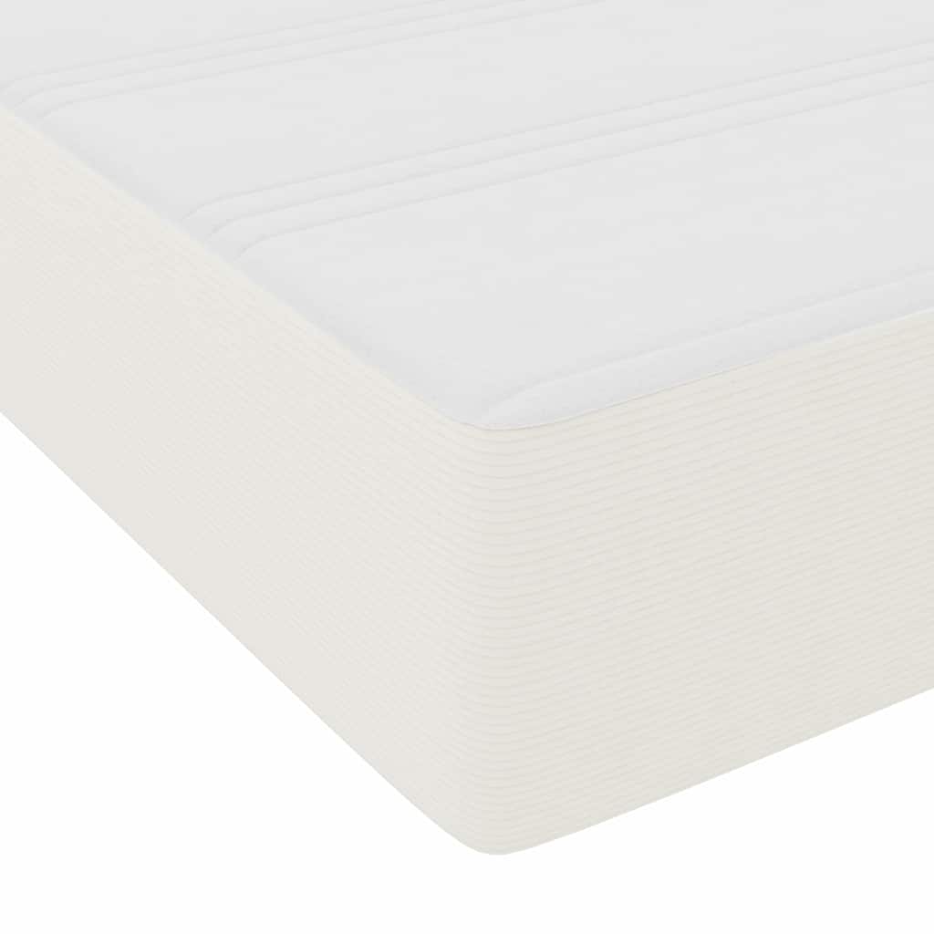 Box Spring Bed Cream and White 80 x 200 cm Cord Fabric