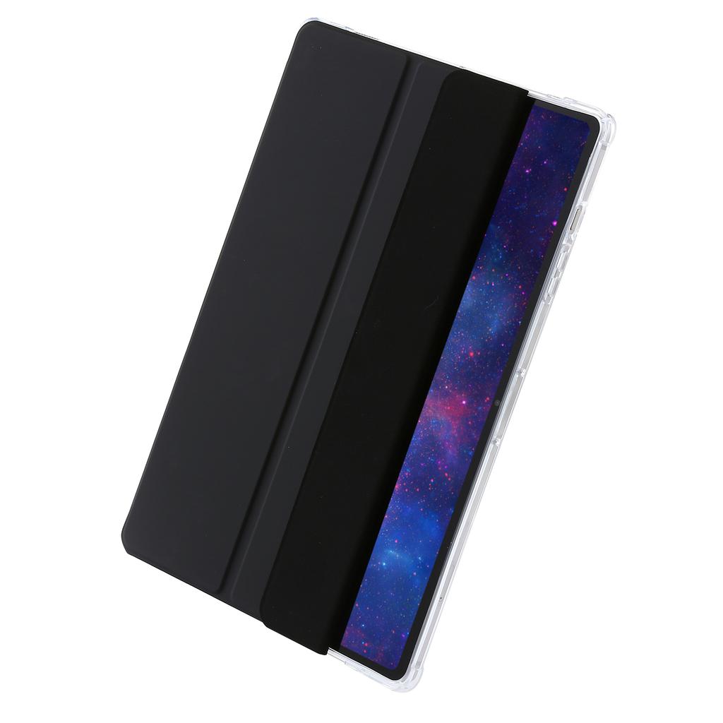 Pro Samsung Galaxy Tab S10+ Pouzdro Skládací Stojan Kůže+TPU+Akryl Průhledná Zadní Strana Kryt na Tablet