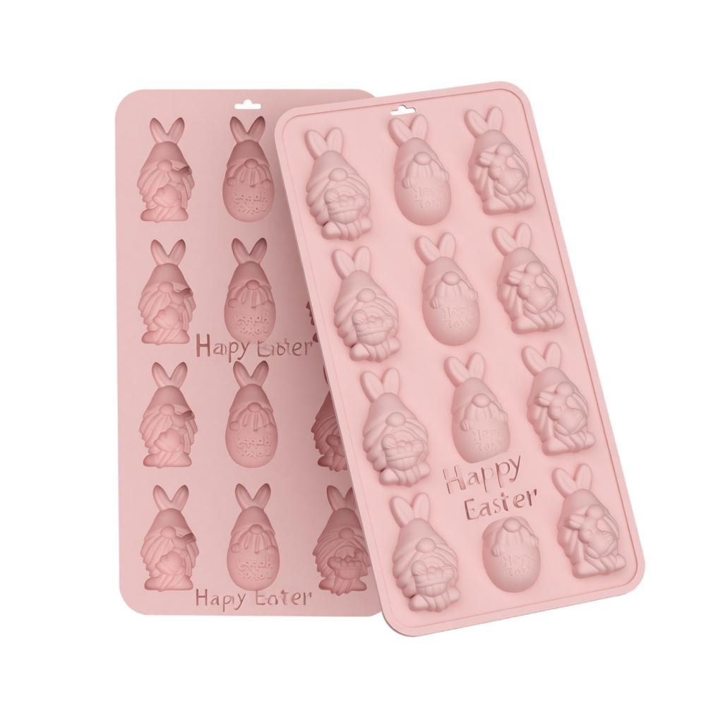Silicone Mold for Chocolate Candy Pudding and Gummy Flexible Food Grade Non Stick Tray with Bunny and Egg Shapes for Baking and Crafting
