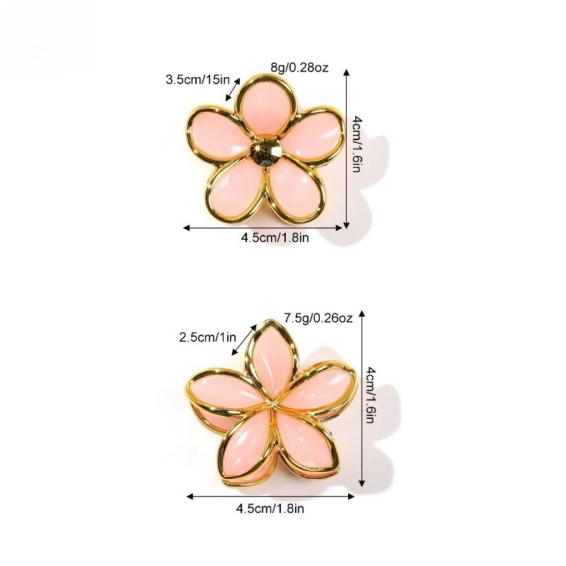 6Pcs Frangipani small hairpin female high-end sense of disc hair ponytail clip jelly color cute shark clip